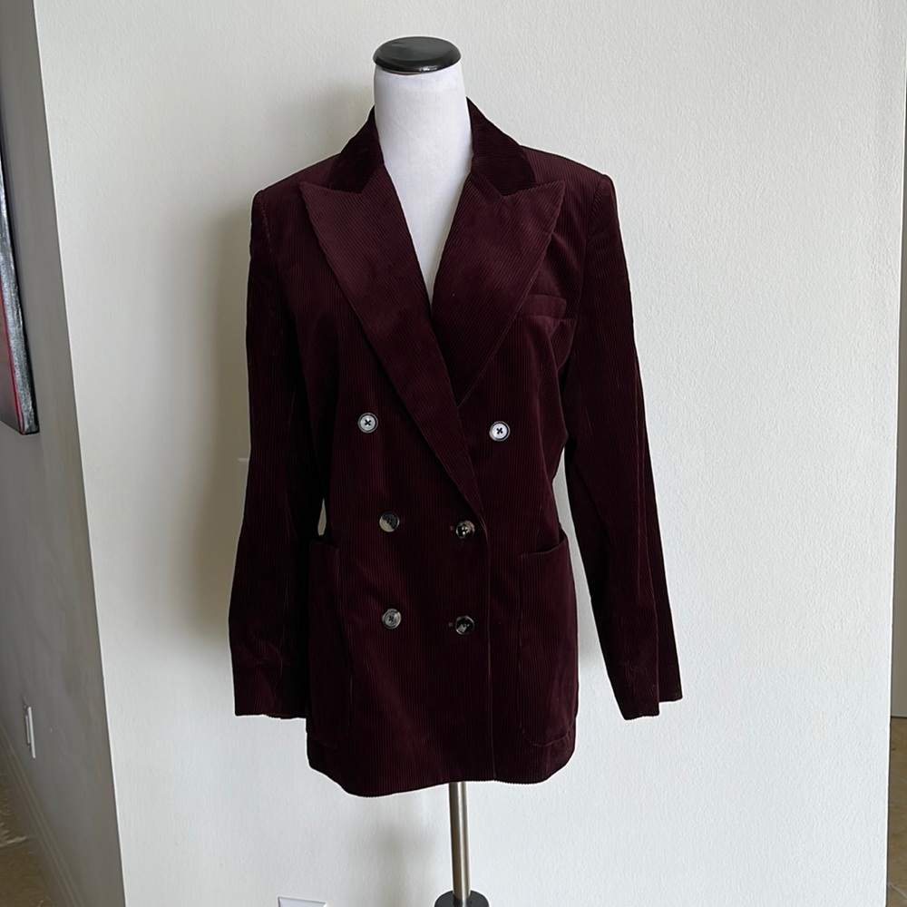 Woman’s Bella freud blazer, double breast burgundy size 12, Bianca Jacket